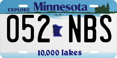 MN license plate 052NBS