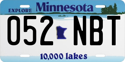MN license plate 052NBT