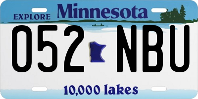 MN license plate 052NBU