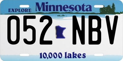 MN license plate 052NBV