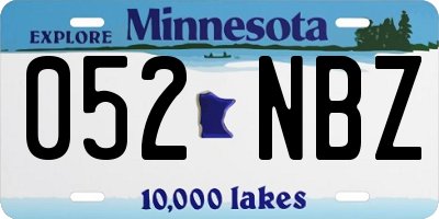 MN license plate 052NBZ