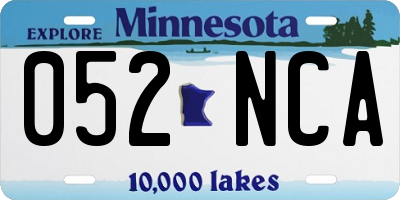 MN license plate 052NCA