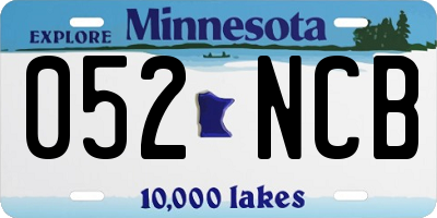 MN license plate 052NCB