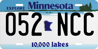 MN license plate 052NCC