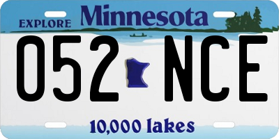 MN license plate 052NCE
