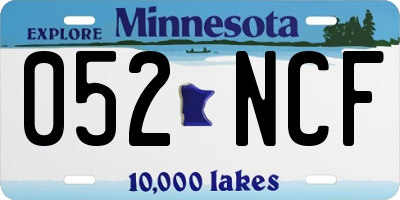 MN license plate 052NCF