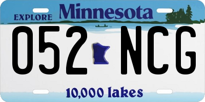 MN license plate 052NCG