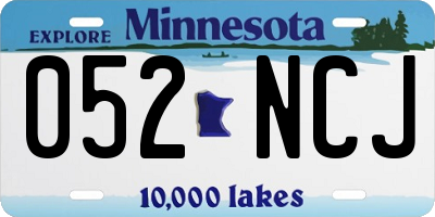 MN license plate 052NCJ
