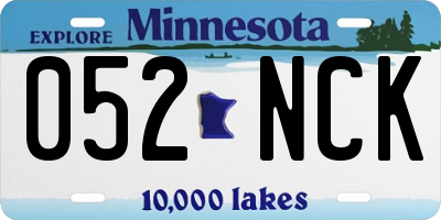 MN license plate 052NCK