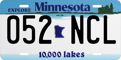 MN license plate 052NCL