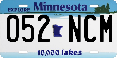 MN license plate 052NCM