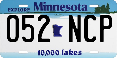 MN license plate 052NCP
