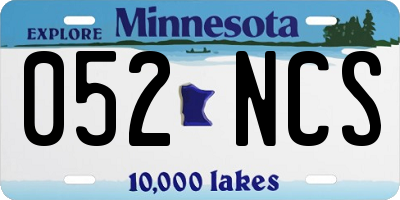 MN license plate 052NCS