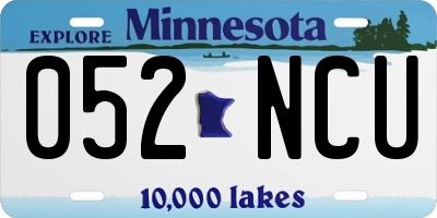 MN license plate 052NCU