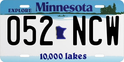 MN license plate 052NCW