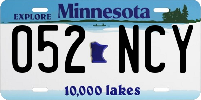 MN license plate 052NCY
