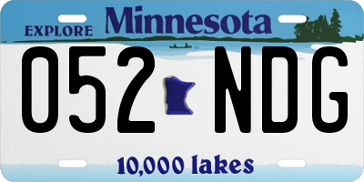 MN license plate 052NDG