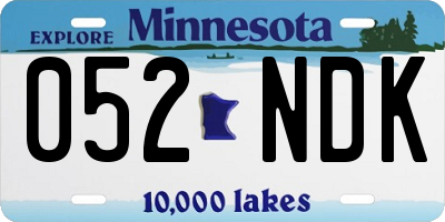 MN license plate 052NDK