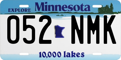 MN license plate 052NMK