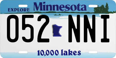 MN license plate 052NNI