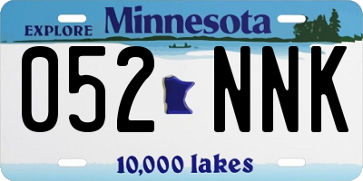 MN license plate 052NNK