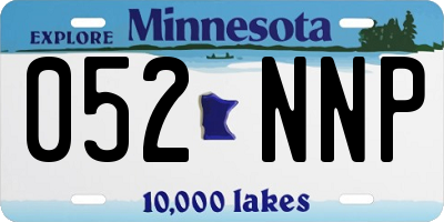MN license plate 052NNP