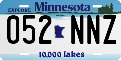 MN license plate 052NNZ
