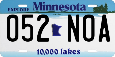 MN license plate 052NOA