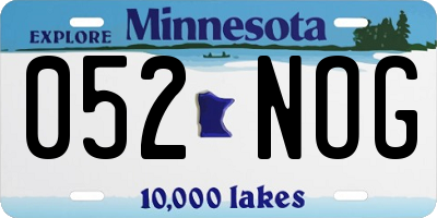 MN license plate 052NOG