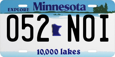 MN license plate 052NOI