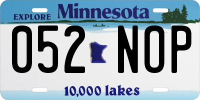 MN license plate 052NOP