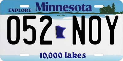 MN license plate 052NOY