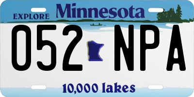 MN license plate 052NPA