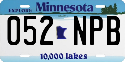 MN license plate 052NPB