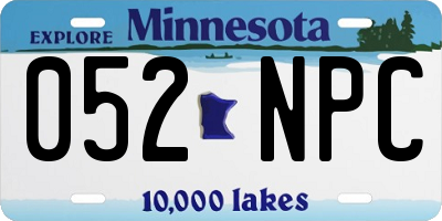 MN license plate 052NPC