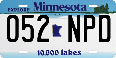 MN license plate 052NPD
