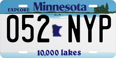 MN license plate 052NYP