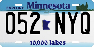 MN license plate 052NYQ