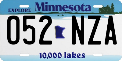 MN license plate 052NZA