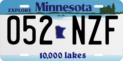 MN license plate 052NZF