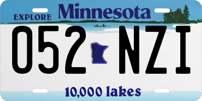 MN license plate 052NZI