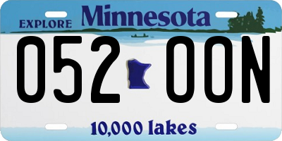 MN license plate 052OON