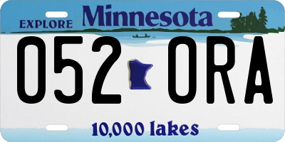 MN license plate 052ORA