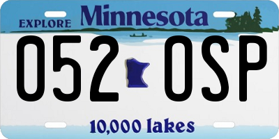 MN license plate 052OSP