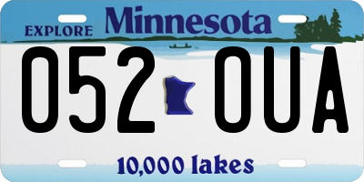 MN license plate 052OUA