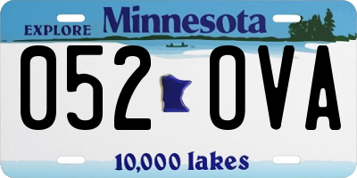 MN license plate 052OVA