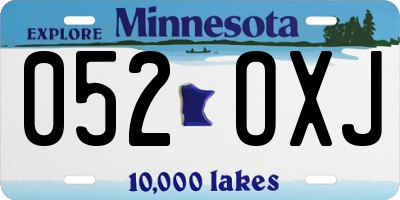 MN license plate 052OXJ