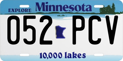 MN license plate 052PCV