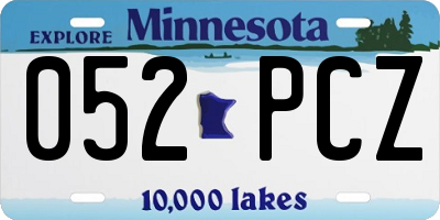 MN license plate 052PCZ