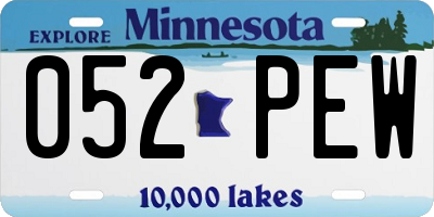 MN license plate 052PEW